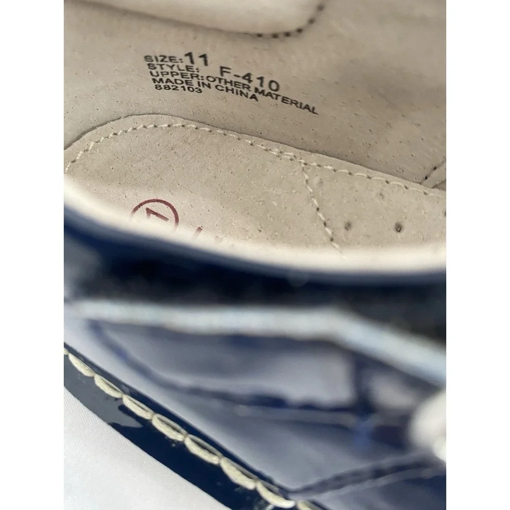 L'Amour Mary Jane Shoes Girls 11 Navy Blue Excellent T-Strap Brogue F-410
